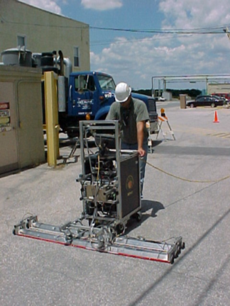 SCM surveying parking lot in radiologically impacted area