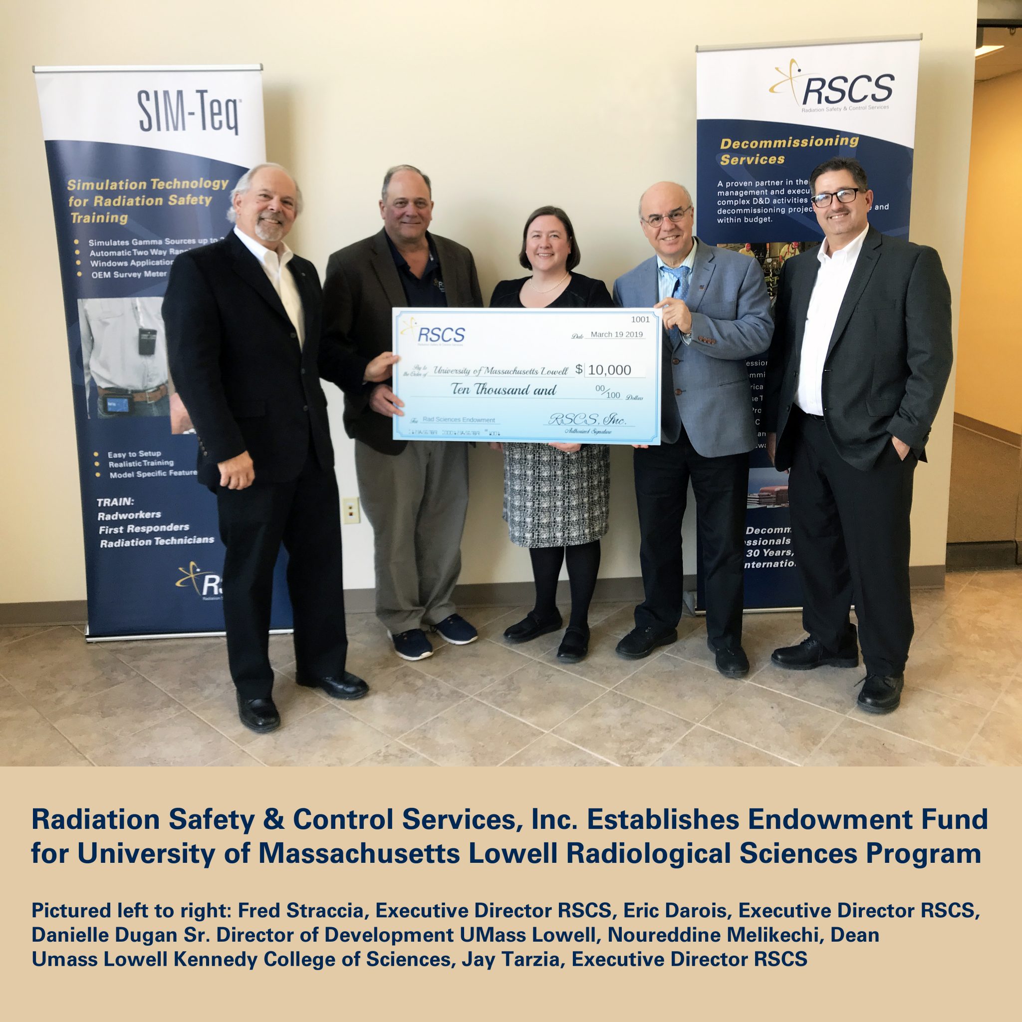 RSCS Establishes Endowment Fund for University Of Massachusetts Lowell Radiological Sciences